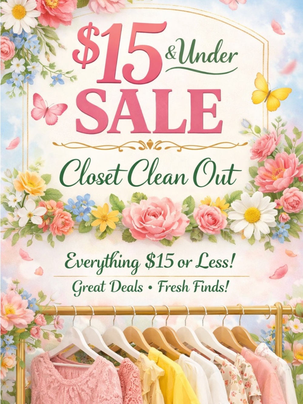 🔖FLYER!!!!! $15 & Under Sale!!!! Closet Clean Out - Clothing, bags, misc!